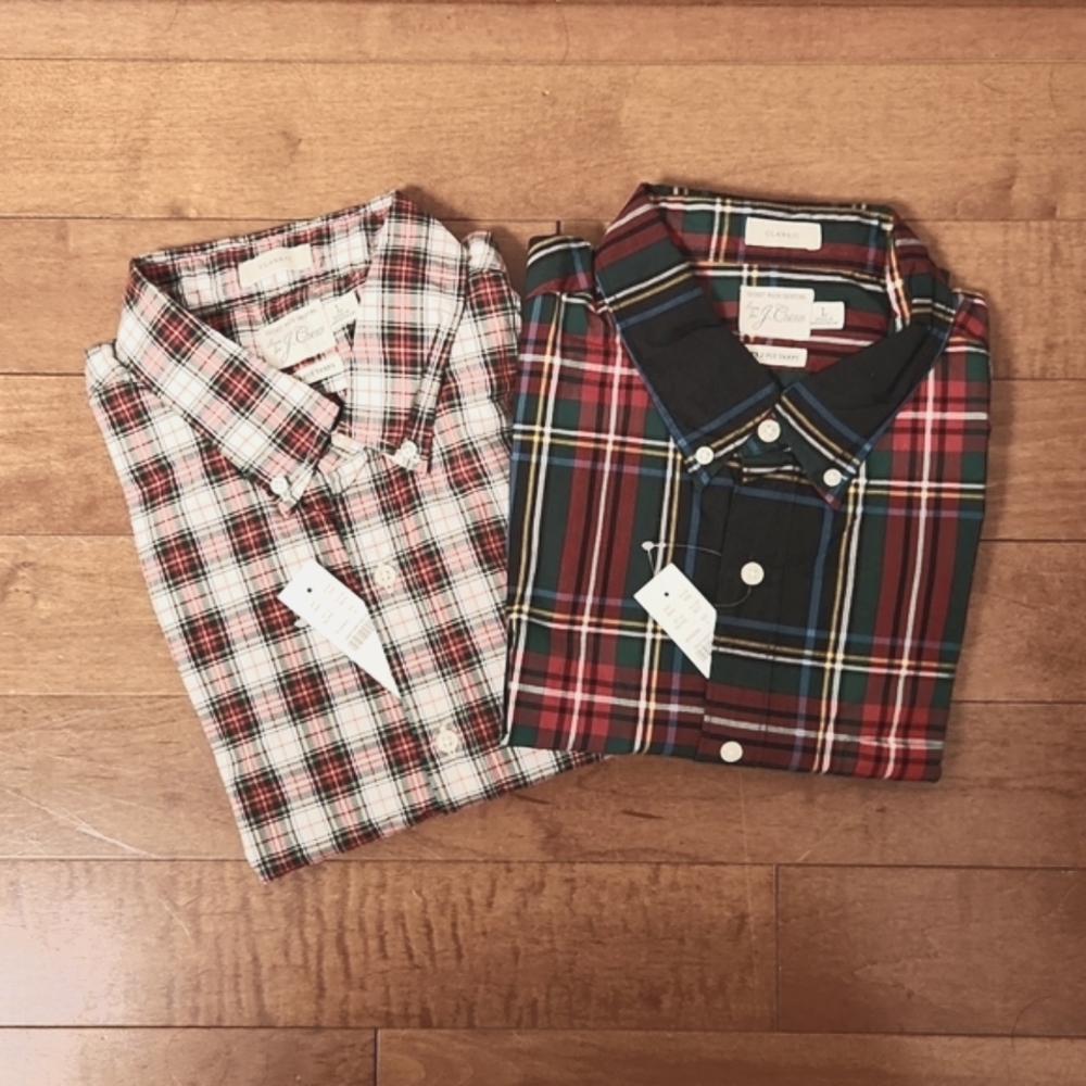 J. Crew Classic men's holiday plaid shirts
